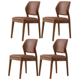 Faux Leather Upholstered Wooden Frame Dining Side Chair Image - 76