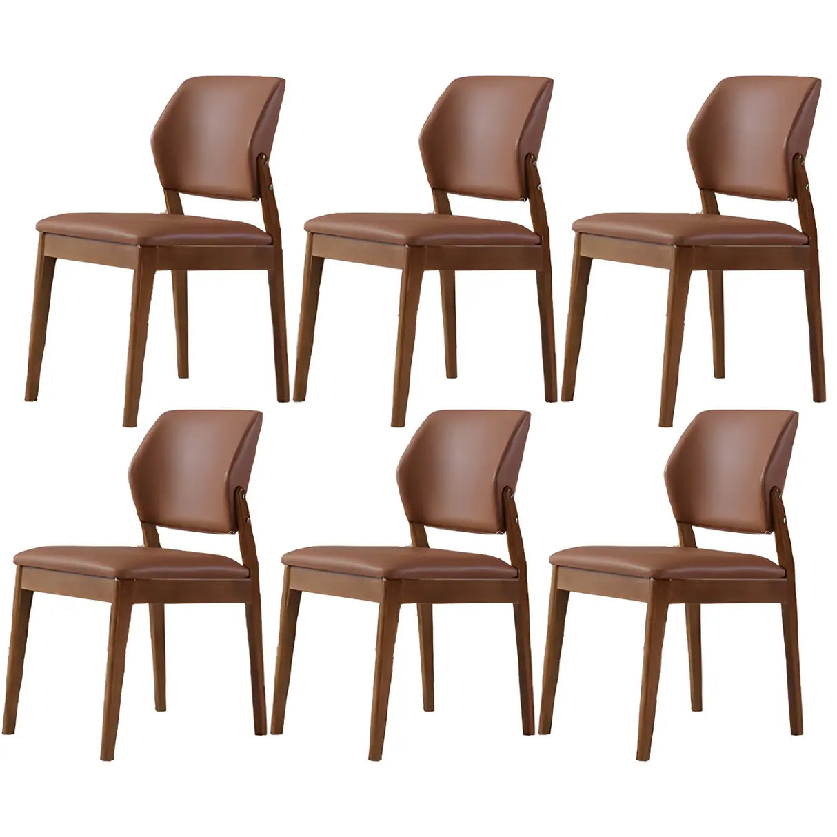 Faux Leather Upholstered Wooden Frame Dining Side Chair Image - 77