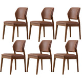 Faux Leather Upholstered Wooden Frame Dining Side Chair Image - 77