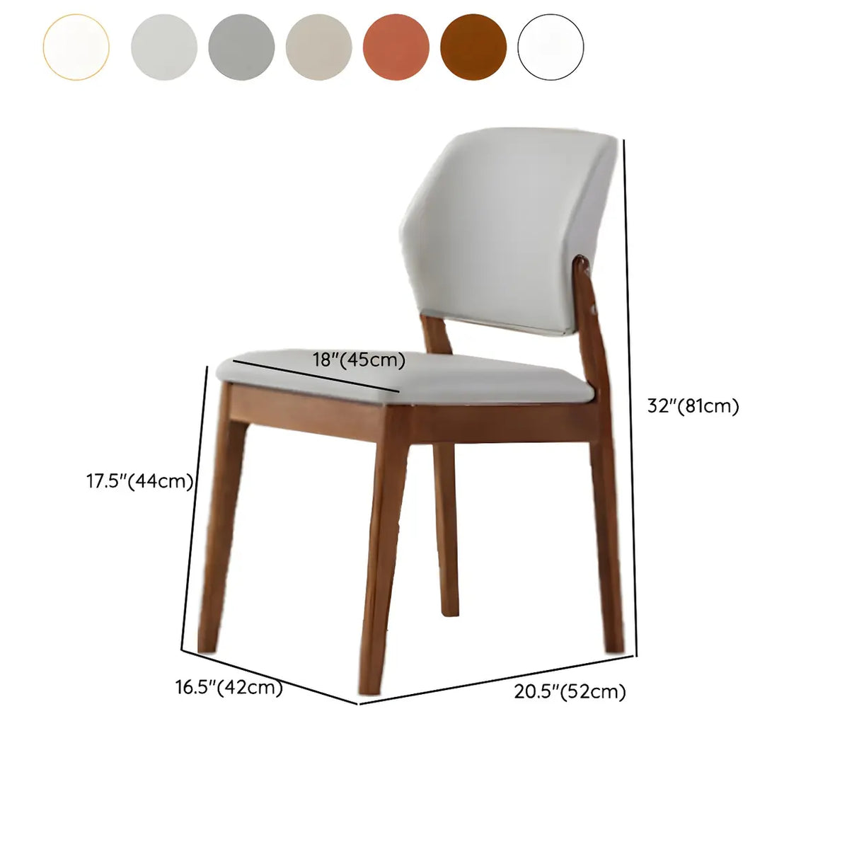 Faux Leather Upholstered Wooden Frame Dining Side Chair 
