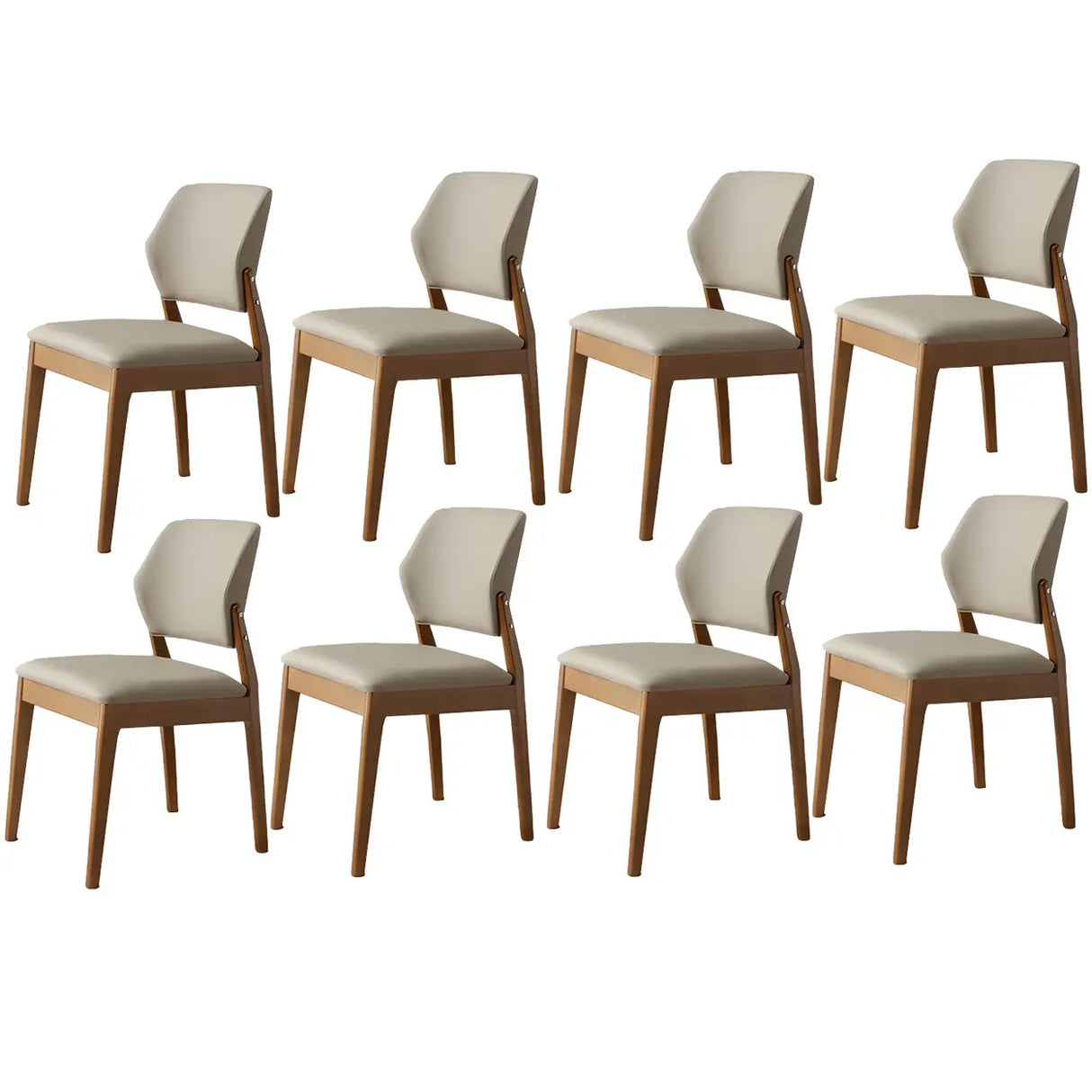 Faux Leather Upholstered Wooden Frame Dining Side Chair Image - 33