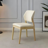 Faux Leather Upholstered Wooden Frame Dining Side Chair Image - 34