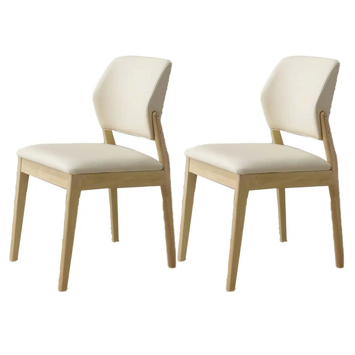 Faux Leather Upholstered Wooden Frame Dining Side Chair Image - 35