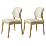 Faux Leather Upholstered Wooden Frame Dining Side Chair Image - 35