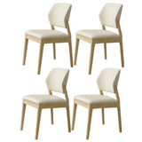 Faux Leather Upholstered Wooden Frame Dining Side Chair Image - 36