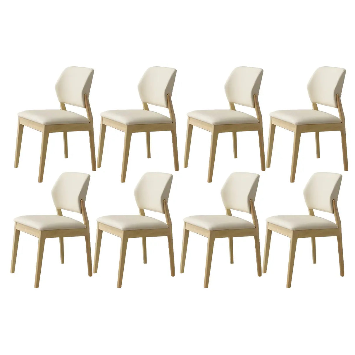 Faux Leather Upholstered Wooden Frame Dining Side Chair Image - 38