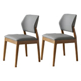 Faux Leather Upholstered Wooden Frame Dining Side Chair Image - 45