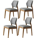 Faux Leather Upholstered Wooden Frame Dining Side Chair Image - 46