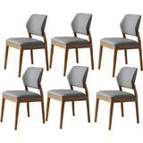 Faux Leather Upholstered Wooden Frame Dining Side Chair Image - 47