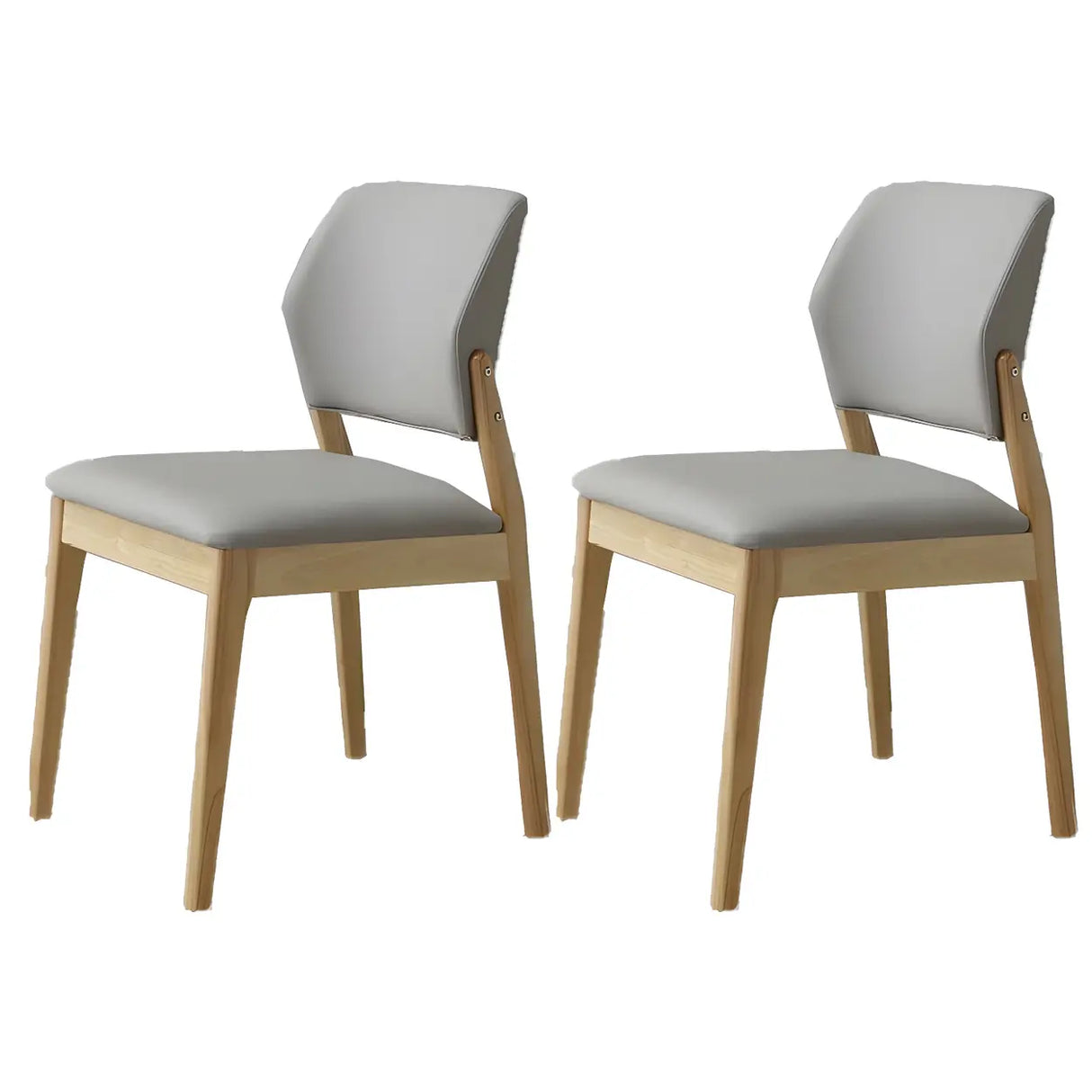 Faux Leather Upholstered Wooden Frame Dining Side Chair Image - 50