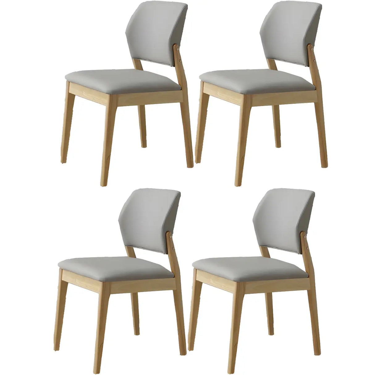 Faux Leather Upholstered Wooden Frame Dining Side Chair Image - 51