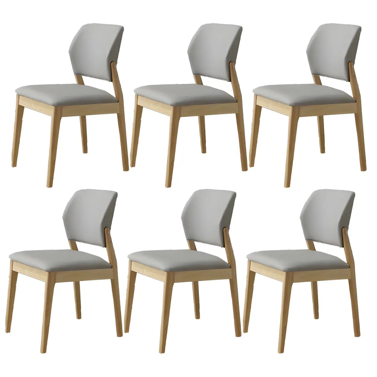 Faux Leather Upholstered Wooden Frame Dining Side Chair Image - 52