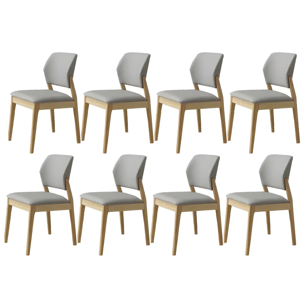 Faux Leather Upholstered Wooden Frame Dining Side Chair Image - 53