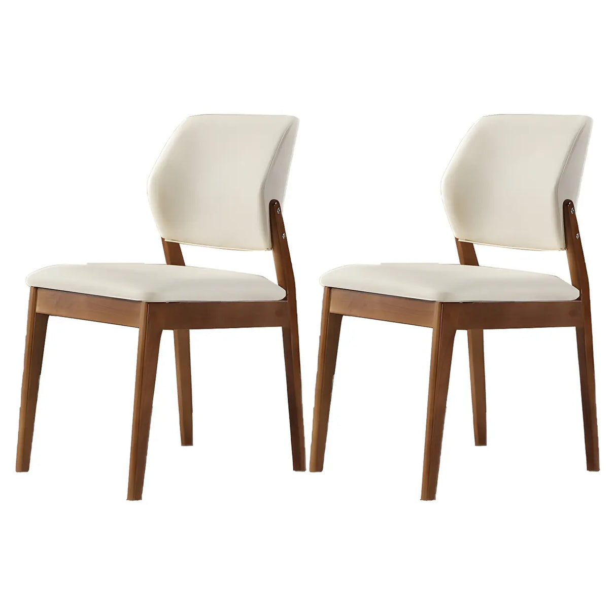 Faux Leather Upholstered Wooden Frame Dining Side Chair Image - 55