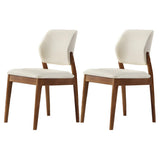 Faux Leather Upholstered Wooden Frame Dining Side Chair Image - 55