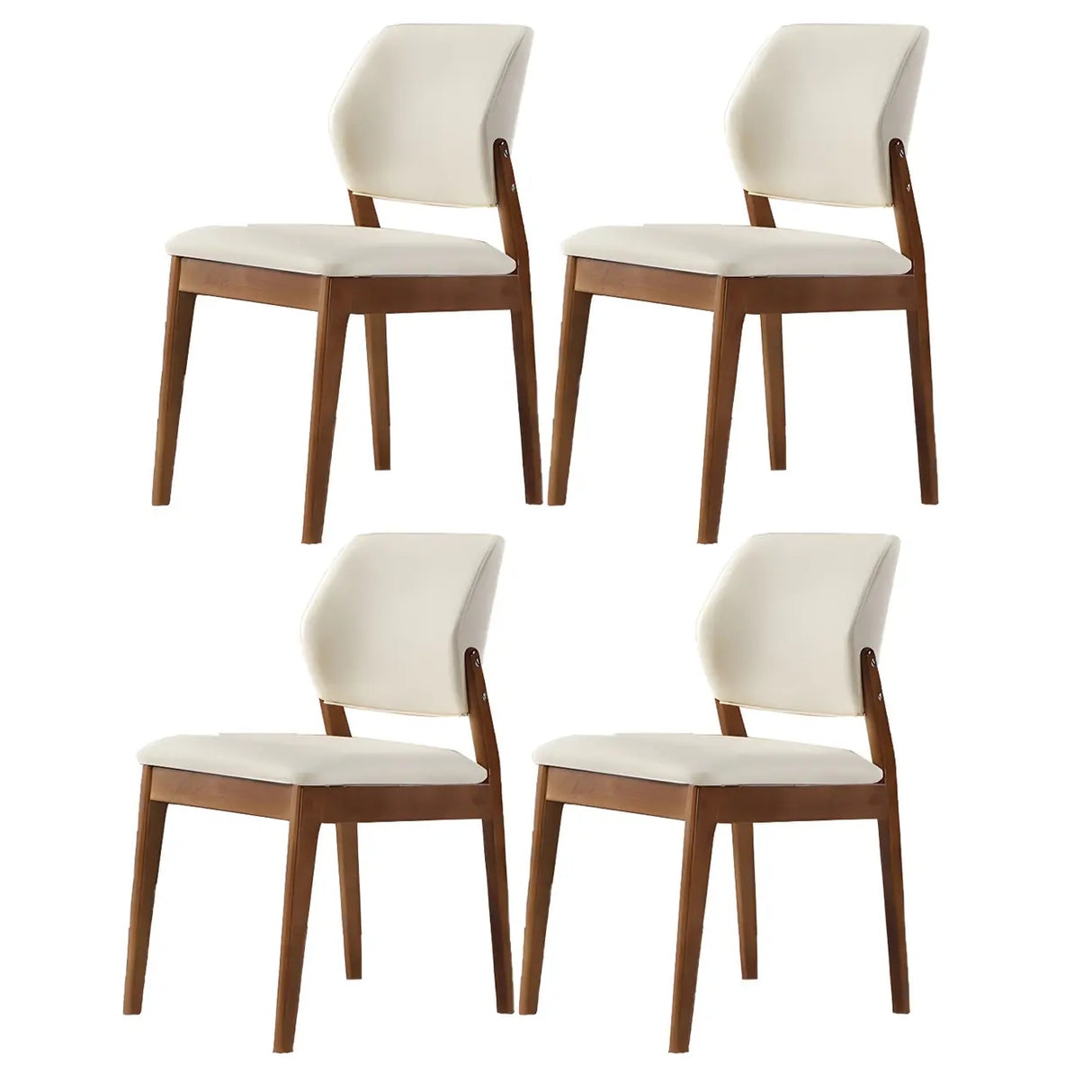 Faux Leather Upholstered Wooden Frame Dining Side Chair Image - 56