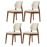 Faux Leather Upholstered Wooden Frame Dining Side Chair Image - 56