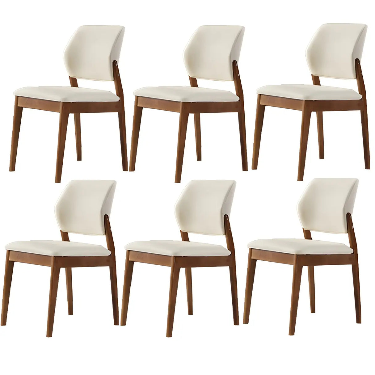 Faux Leather Upholstered Wooden Frame Dining Side Chair Image - 57