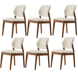 Faux Leather Upholstered Wooden Frame Dining Side Chair Image - 57