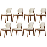 Faux Leather Upholstered Wooden Frame Dining Side Chair Image - 58