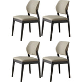 Faux Leather Upholstered Wooden Frame Dining Side Chair Image - 6