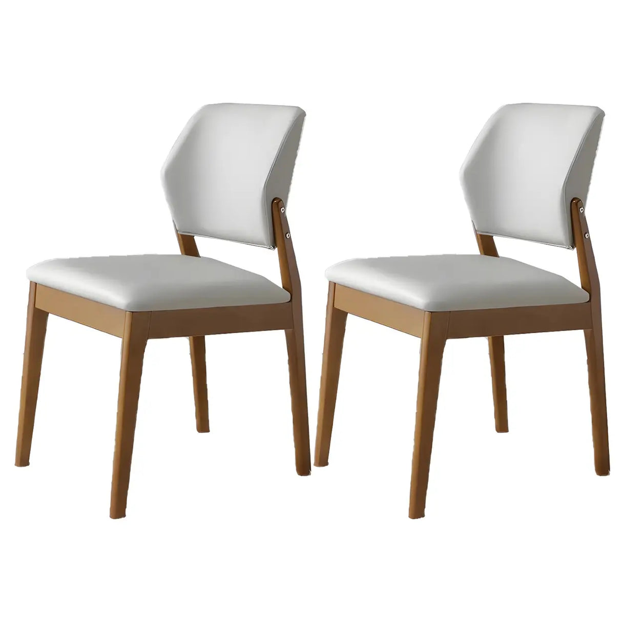 Faux Leather Upholstered Wooden Frame Dining Side Chair Image - 60