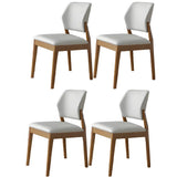 Faux Leather Upholstered Wooden Frame Dining Side Chair Image - 61