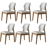 Faux Leather Upholstered Wooden Frame Dining Side Chair Image - 62