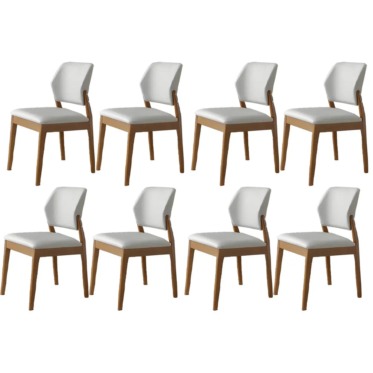 Faux Leather Upholstered Wooden Frame Dining Side Chair Image - 63