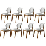 Faux Leather Upholstered Wooden Frame Dining Side Chair Image - 63