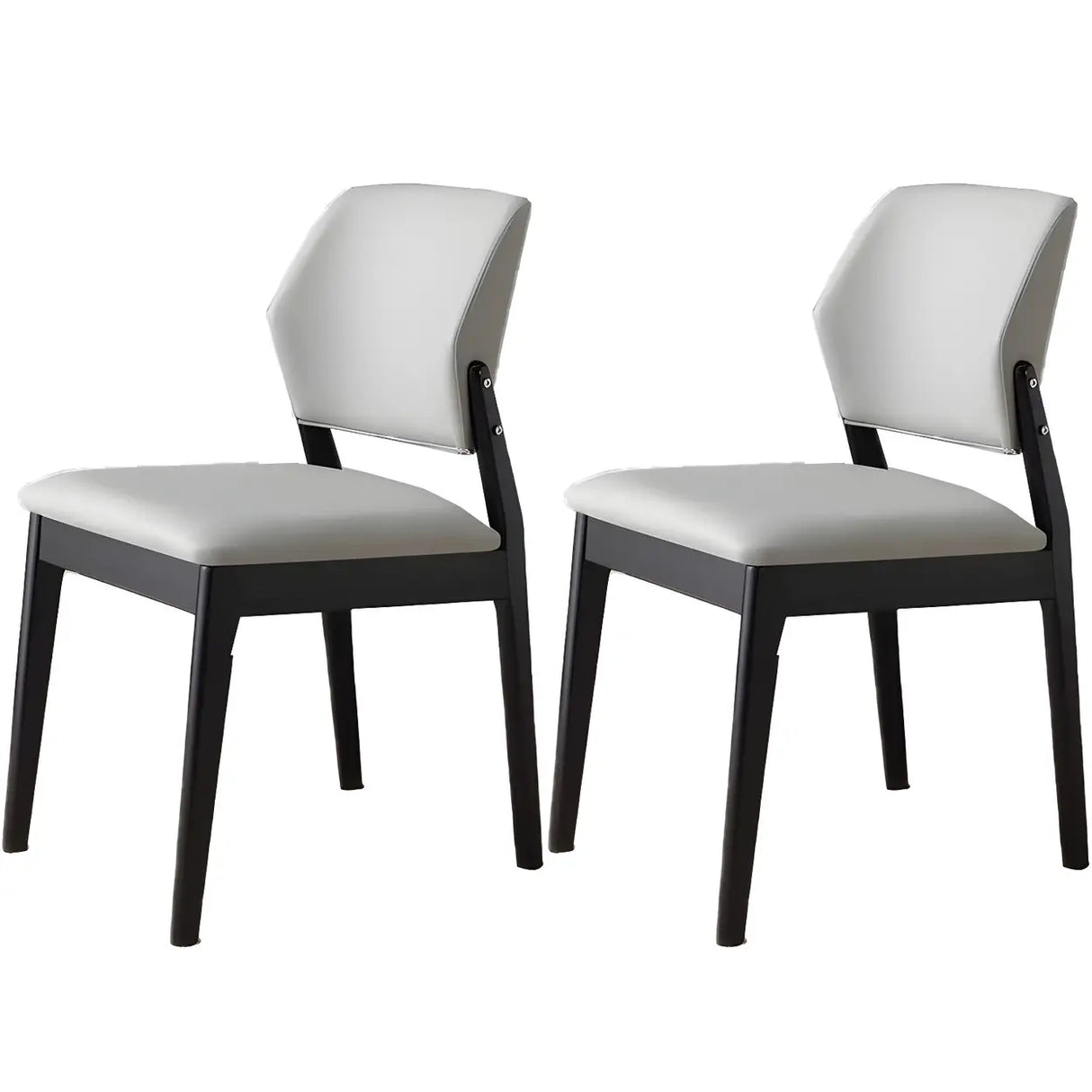 Faux Leather Upholstered Wooden Frame Dining Side Chair Image - 65