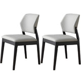 Faux Leather Upholstered Wooden Frame Dining Side Chair Image - 65