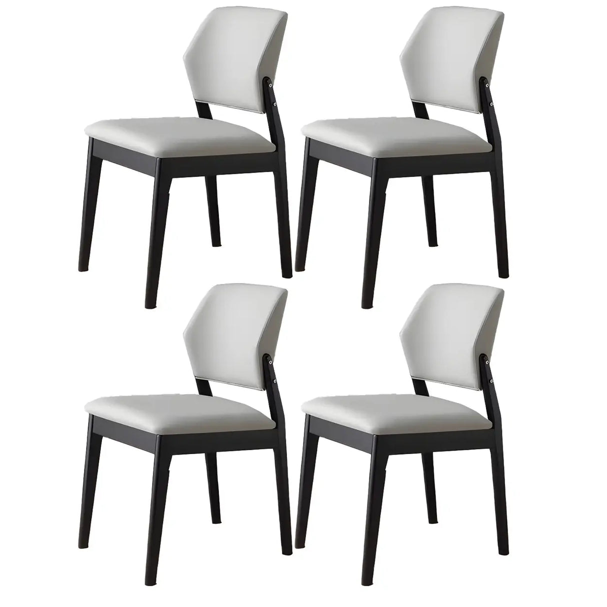 Faux Leather Upholstered Wooden Frame Dining Side Chair Image - 66