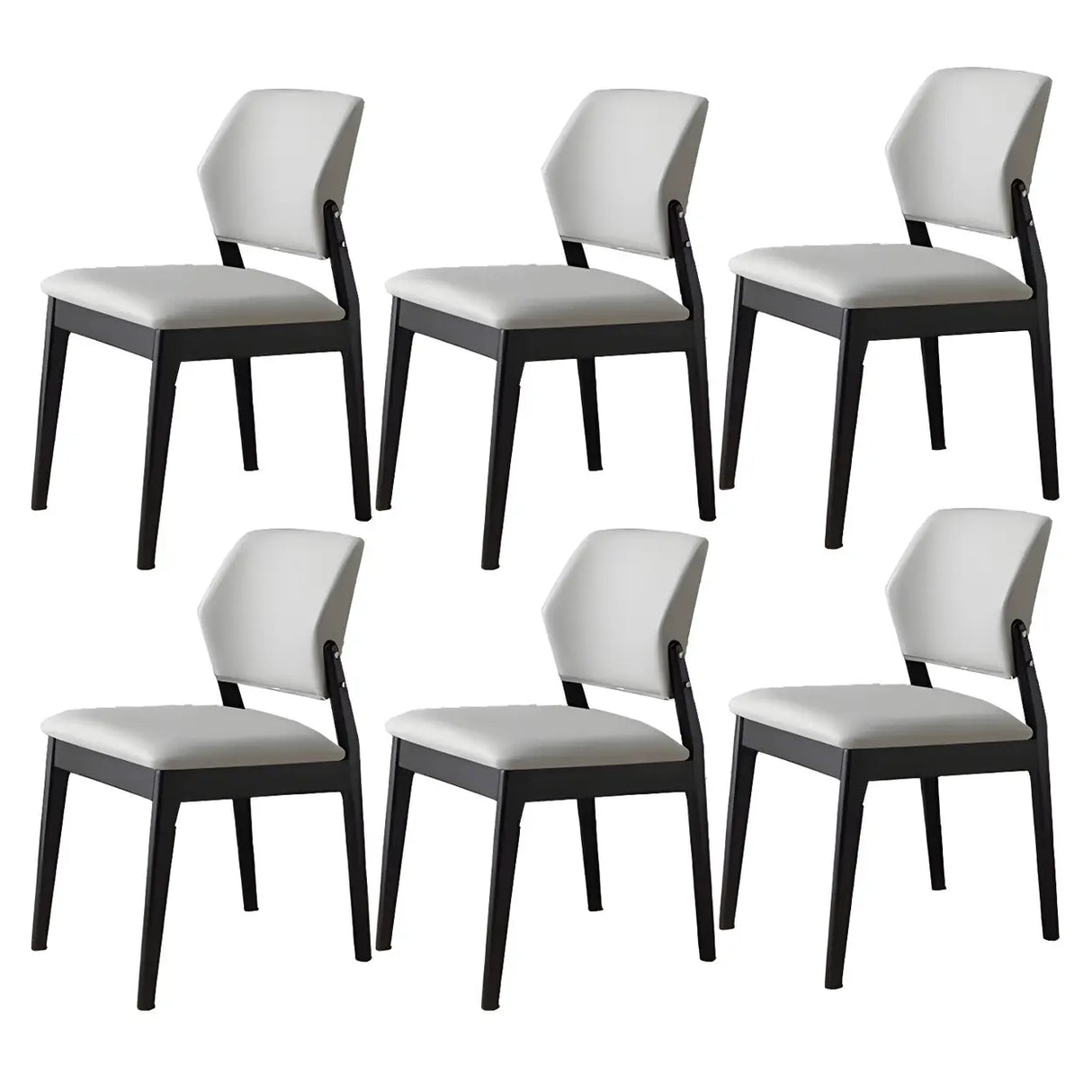 Faux Leather Upholstered Wooden Frame Dining Side Chair Image - 67