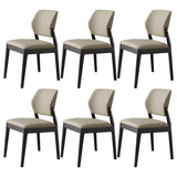 Faux Leather Upholstered Wooden Frame Dining Side Chair Image - 8