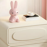 Faux Leather Wood Short Height Drawers Kids Nightstand Image - 10