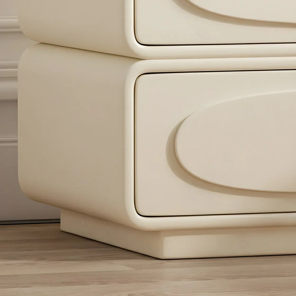 Faux Leather Wood Short Height Drawers Kids Nightstand Image - 13