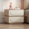 Faux Leather Wood Short Height Drawers Kids Nightstand Image - 2