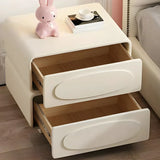 Faux Leather Wood Short Height Drawers Kids Nightstand Image - 6