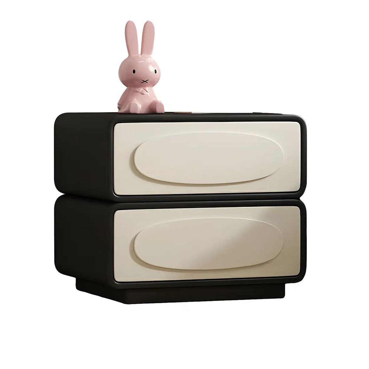 Faux Leather Wood Short Height Drawers Kids Nightstand Image - 9