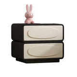 Faux Leather Wood Short Height Drawers Kids Nightstand Image - 9