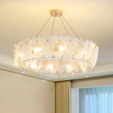 Feather Transparent Crystal Chandelier Kit Adjustable Height Image - 11