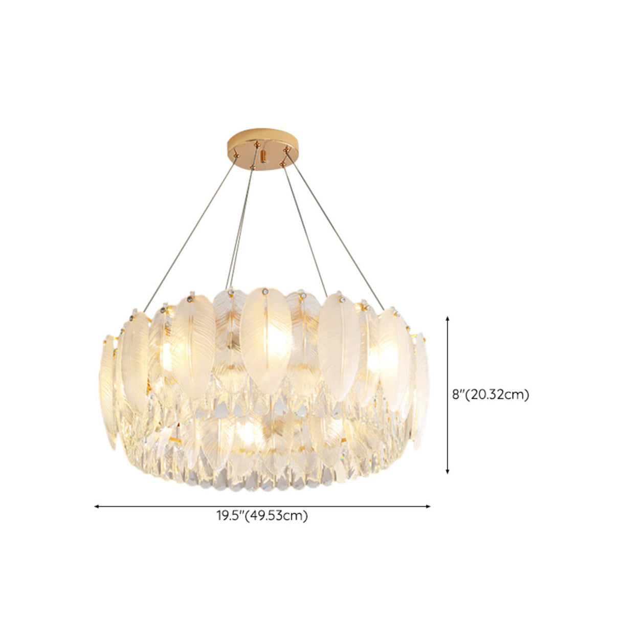 Feather Transparent Crystal Chandelier Kit Adjustable Height 