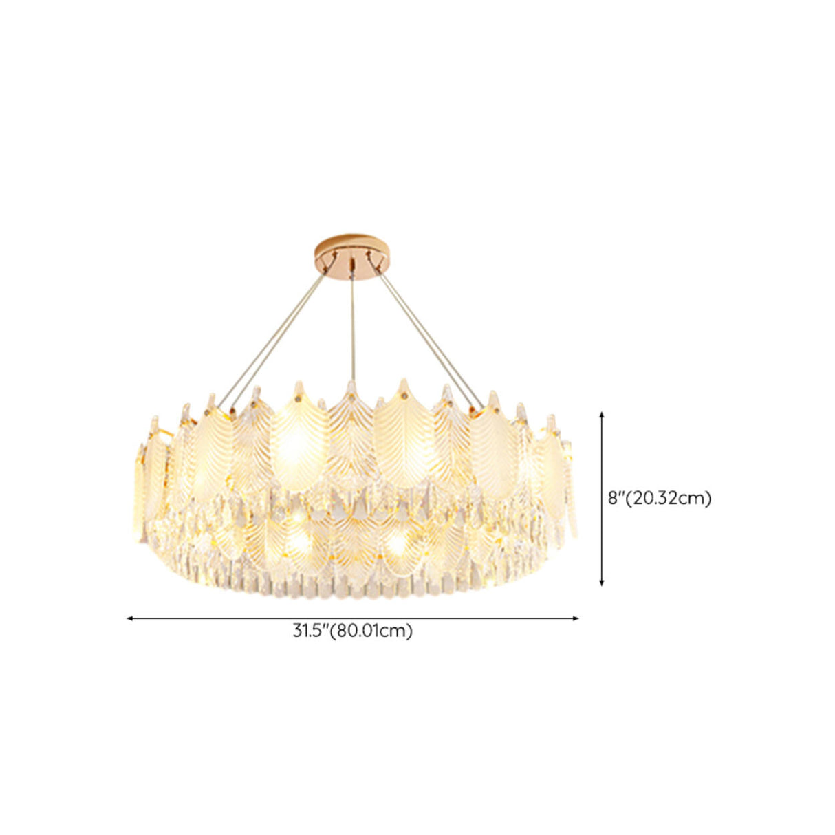 Feather Transparent Crystal Chandelier Kit Adjustable Height Image - 32
