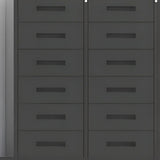 Fire Resistant Vertical Black Filing Cabinet with Key Lock Image - 1