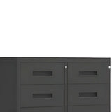 Fire Resistant Vertical Black Filing Cabinet with Key Lock Image - 6