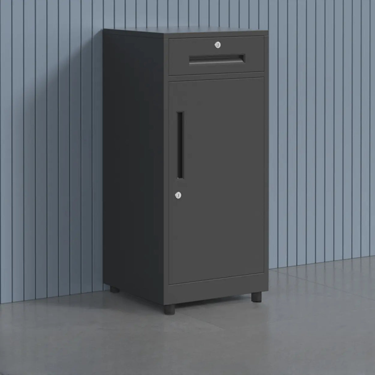 Fire Resistant Vertical Filing Cabinet with Lock and Casters Image - 13