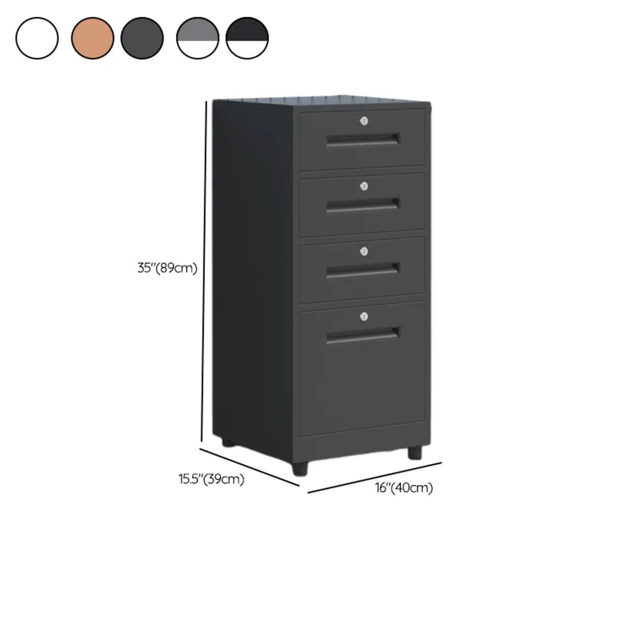 Fire Resistant Vertical Filing Cabinet with Lock and Casters Image - 37