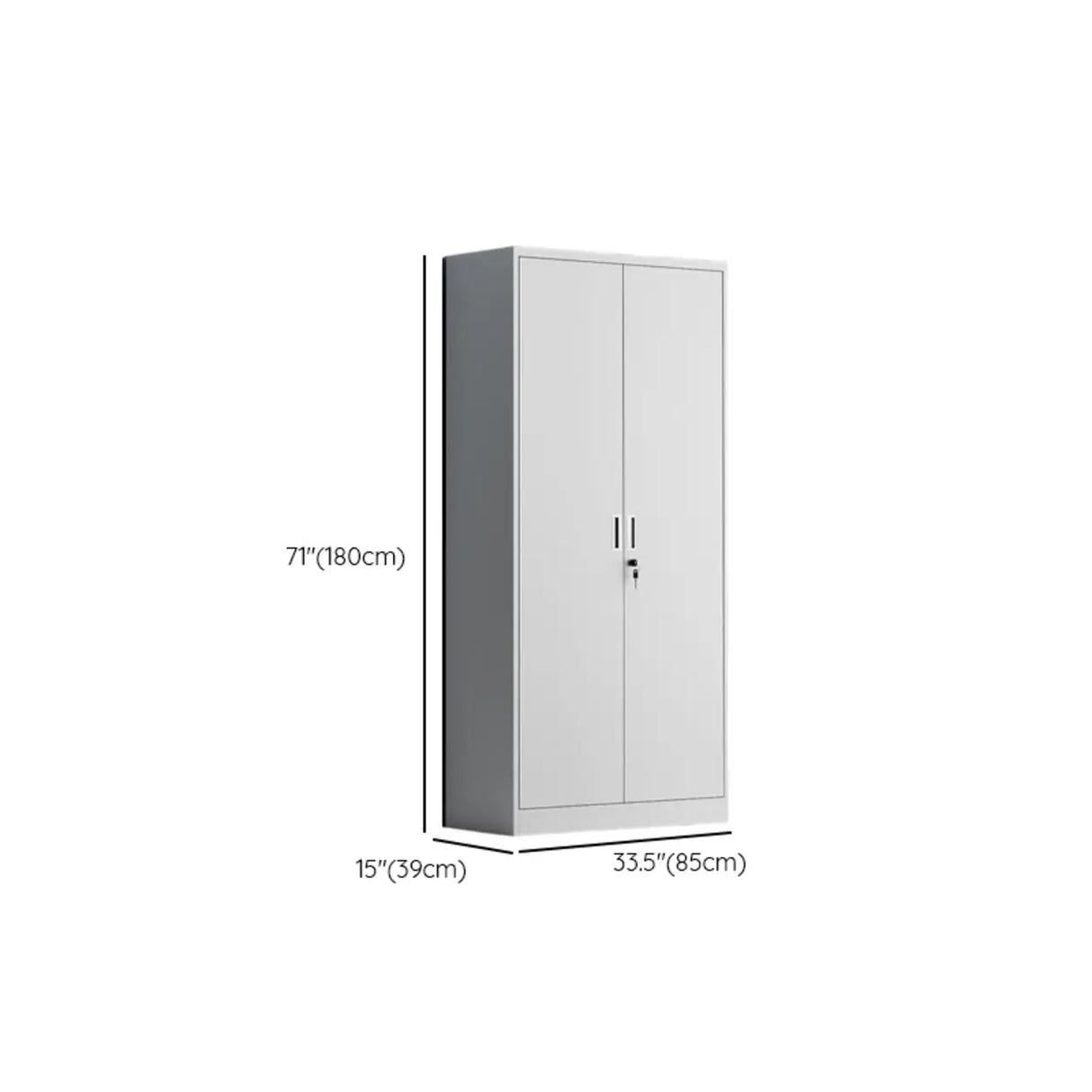 Fire Resistant Vertical White Cabinet with Lock and Shelving 
