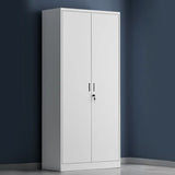Fire Resistant Vertical White Cabinet with Lock and Shelving Image - 2